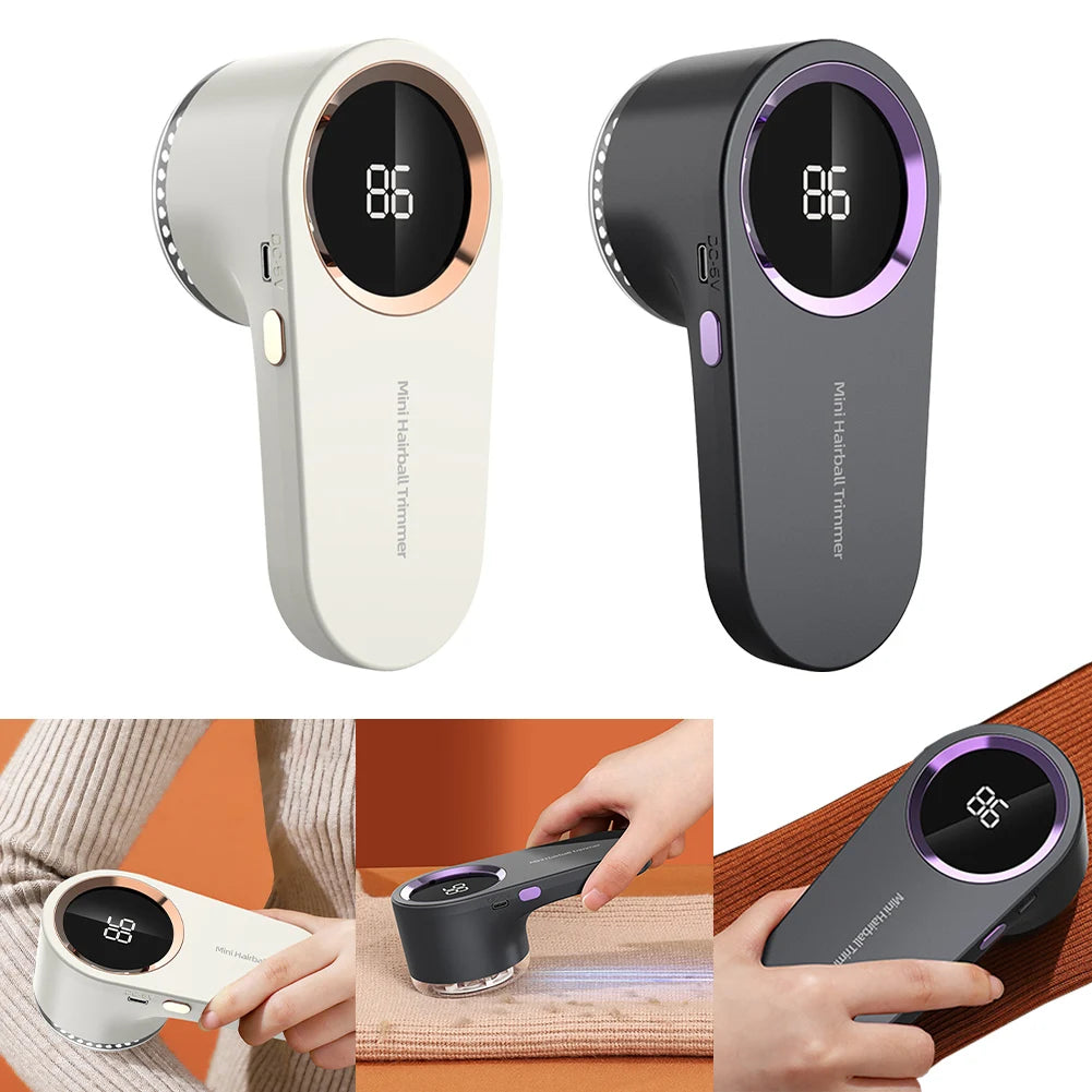 Electric Lint Remover Fabric Shaver Digital Display Electric Pellet Fluff Remover USB Rechargeable Ergonomic for Clothes Sweater