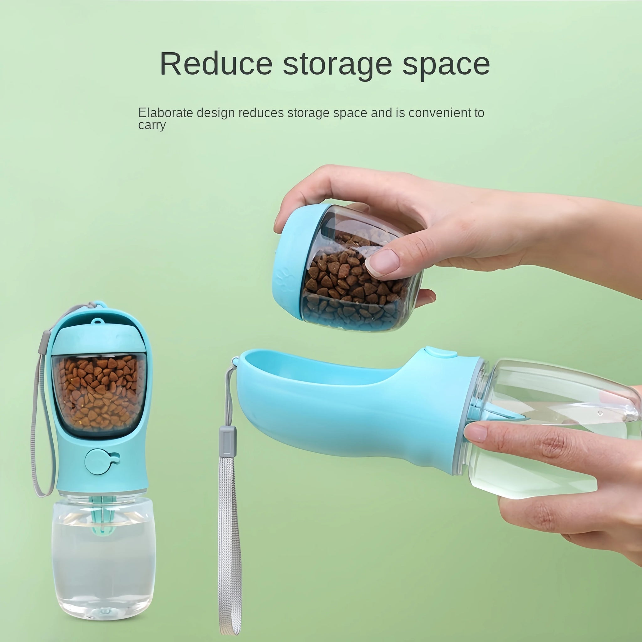 2 in 1 : Dog Cat Portable Water & Food Bottle